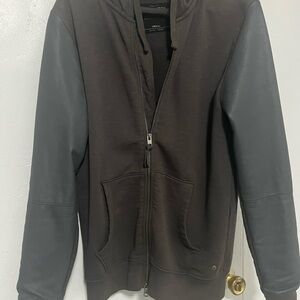 All Saints Lycan Leather Accents Hoodie Hood - Small